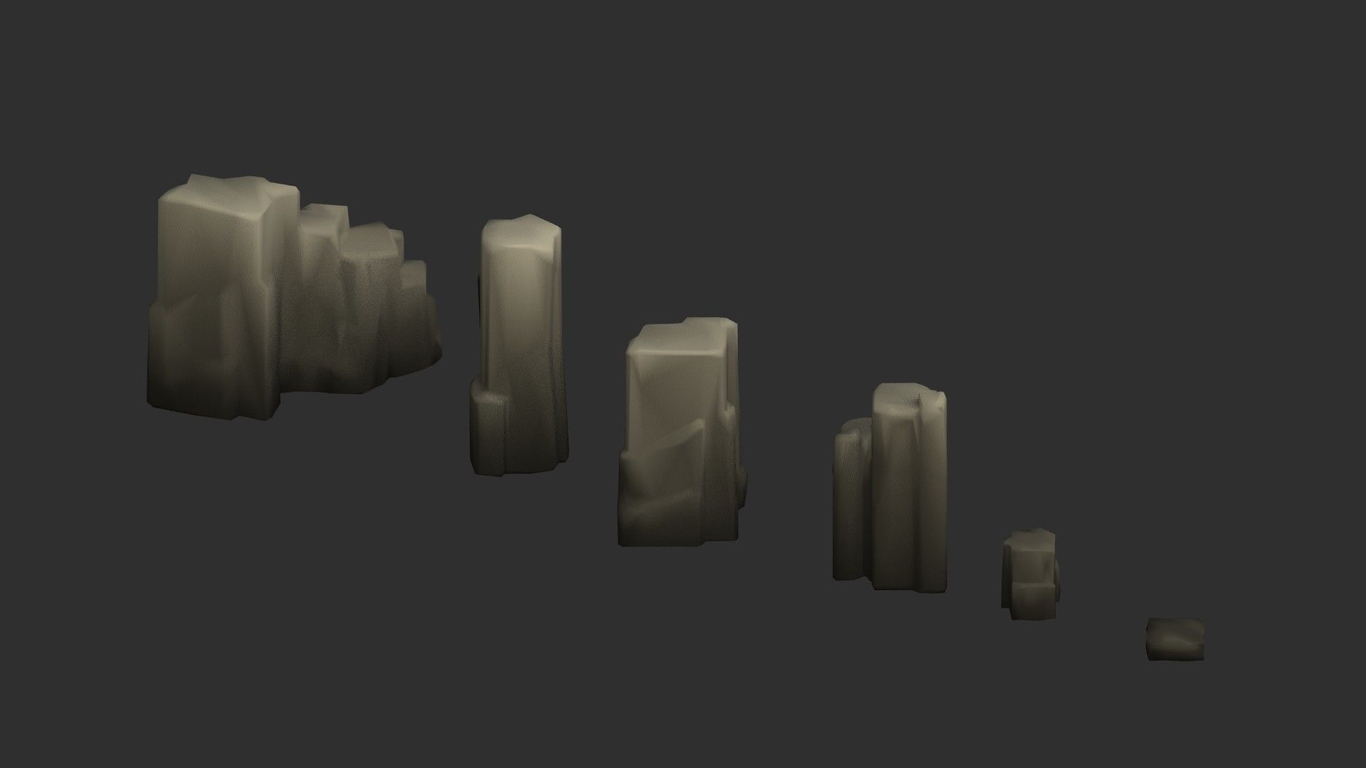 Low Poly Rocks with 9 Color Options Free low-poly 3D model_18