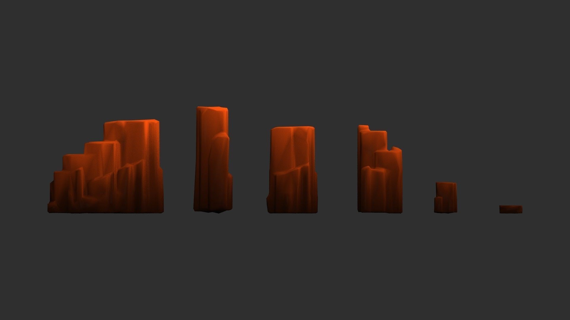 Low Poly Rocks with 9 Color Options Free low-poly 3D model_7