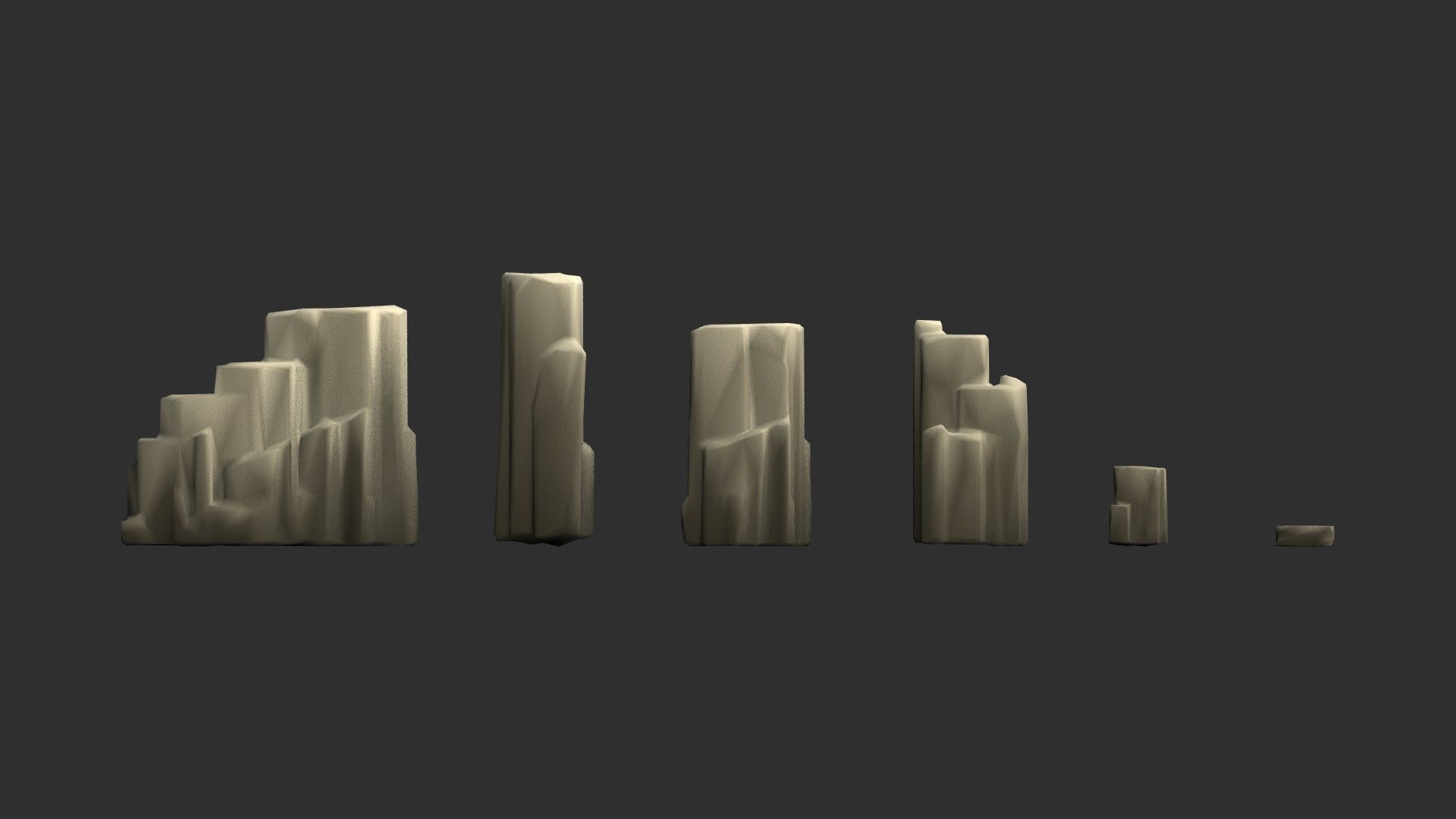 Low Poly Rocks with 9 Color Options Free low-poly 3D model_12