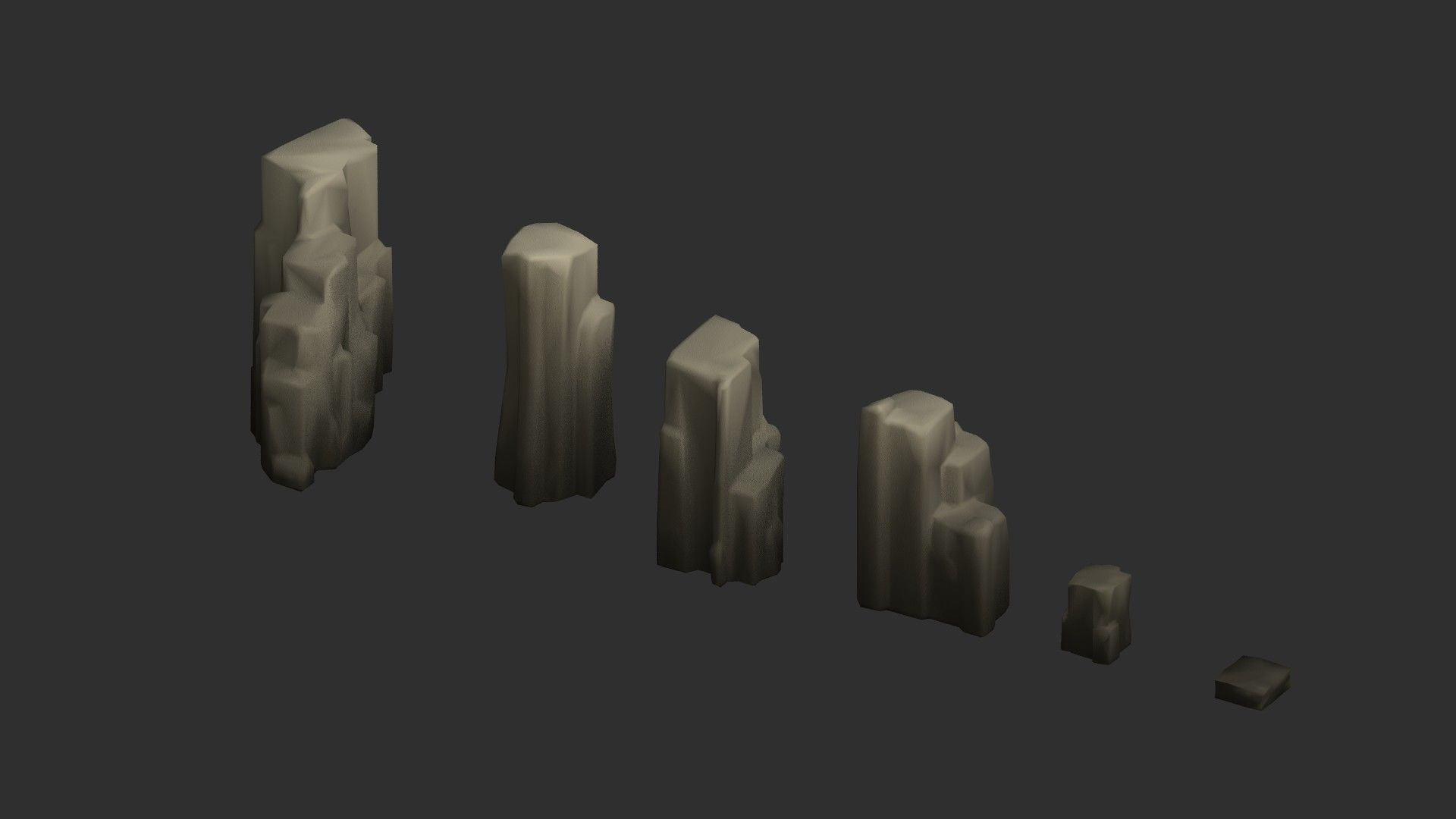 Low Poly Rocks with 9 Color Options Free low-poly 3D model_17