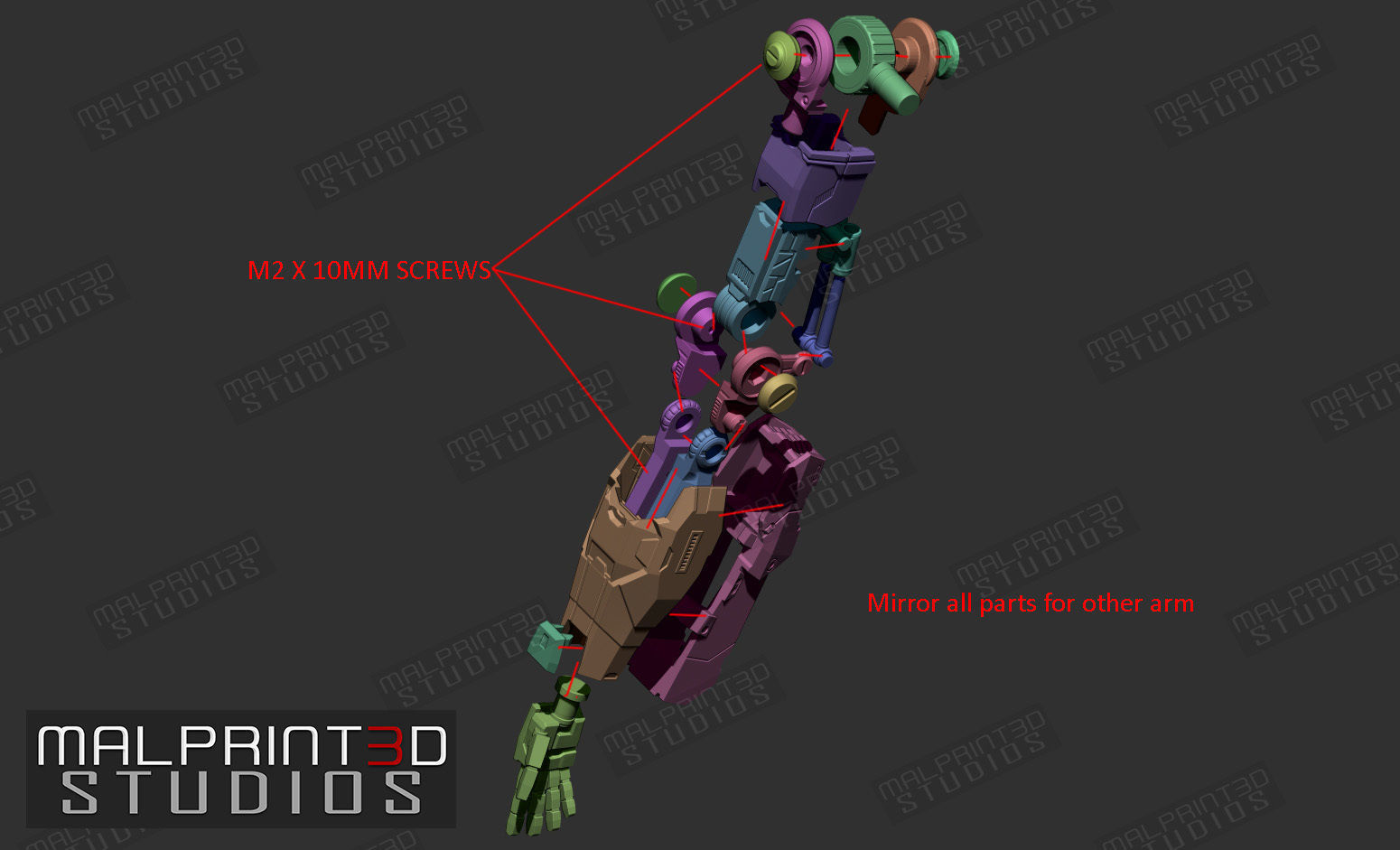 1OVER60 MOON Fully Articulated Model Files for 3D Printing 3D print model_4
