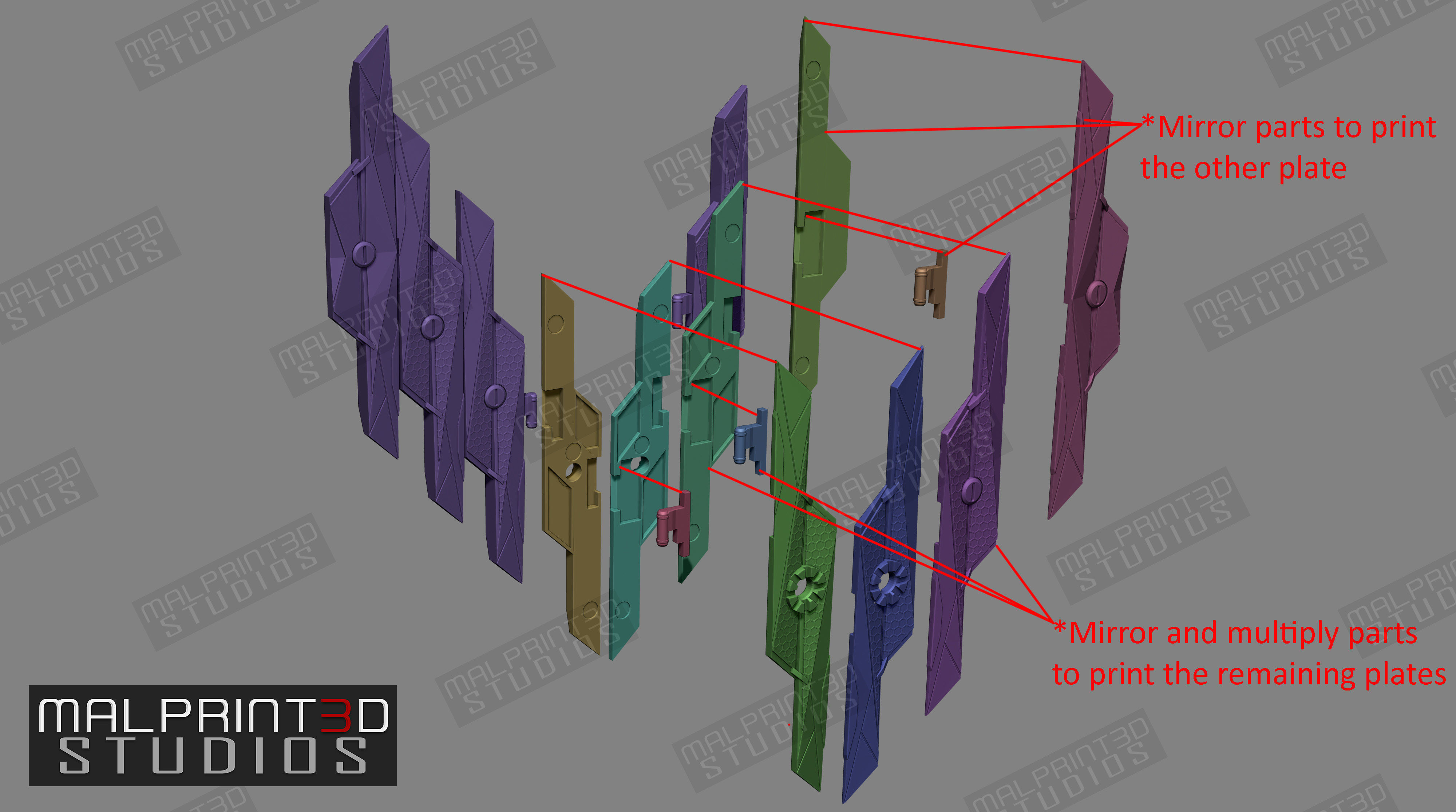 1OVER60 MOON Fully Articulated Model Files for 3D Printing 3D print model_8