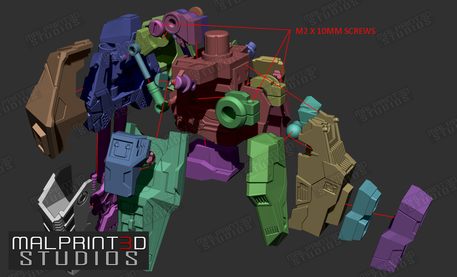 1OVER60 MOON Fully Articulated Model Files for 3D Printing 3D print model_6