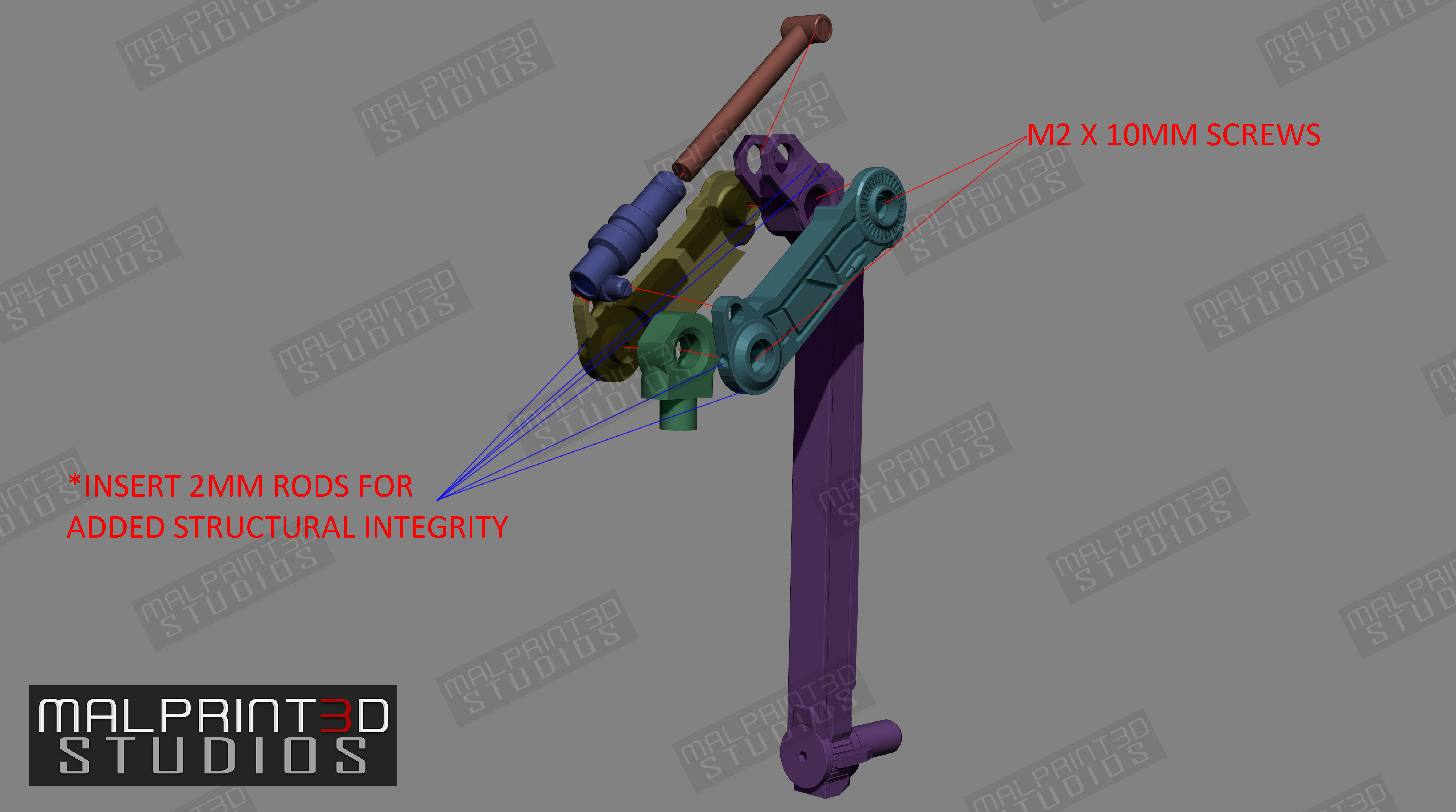 1OVER60 MOON Fully Articulated Model Files for 3D Printing 3D print model_9