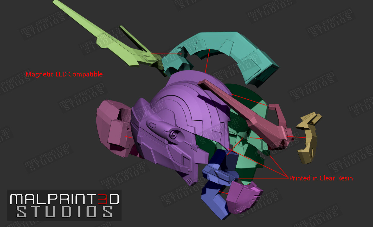 1OVER60 MOON Fully Articulated Model Files for 3D Printing 3D print model_1