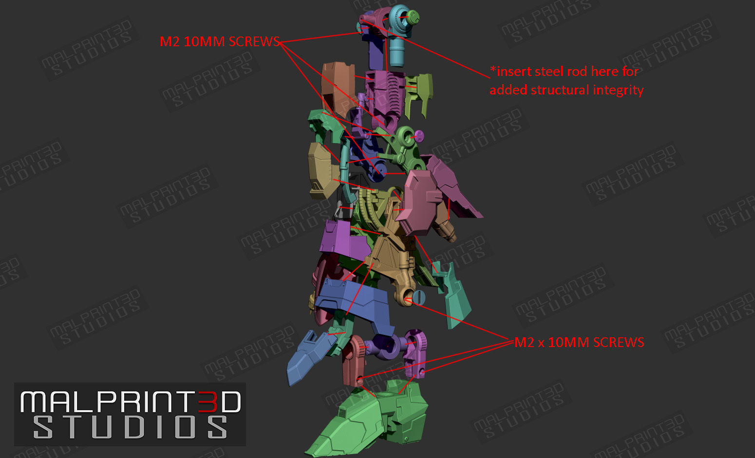 1OVER60 MOON Fully Articulated Model Files for 3D Printing 3D print model_5
