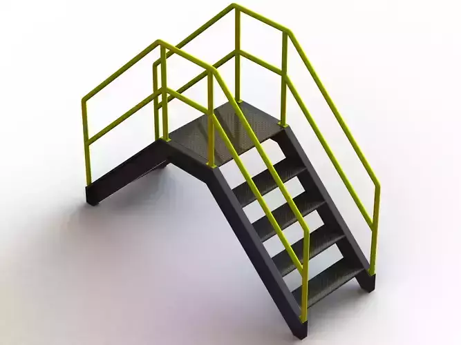 Industrial Steel Crossover Stair
