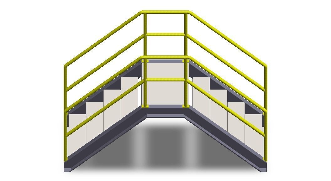 Industrial Steel Crossover Stair 3D model rigged | CGTrader