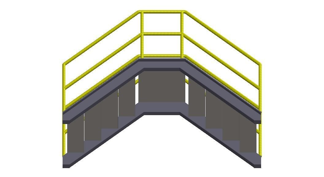 Industrial Steel Crossover Stair 3D model rigged | CGTrader