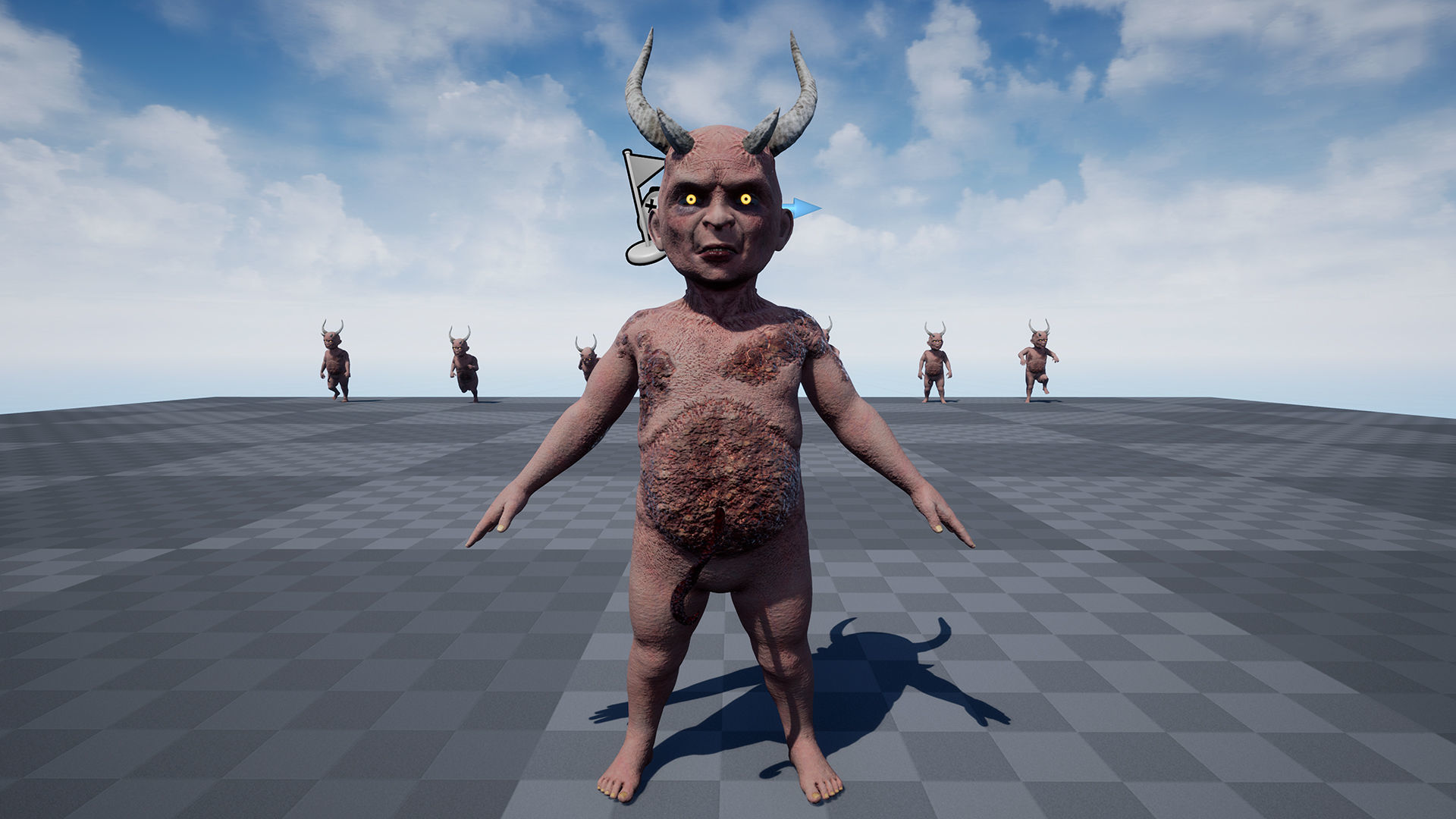 The Cursed child game character for Horror and Fantasy games Low-poly 3D model_15