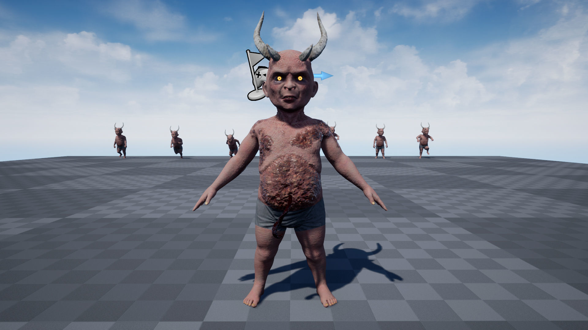 The Cursed child game character for Horror and Fantasy games Low-poly 3D model_16