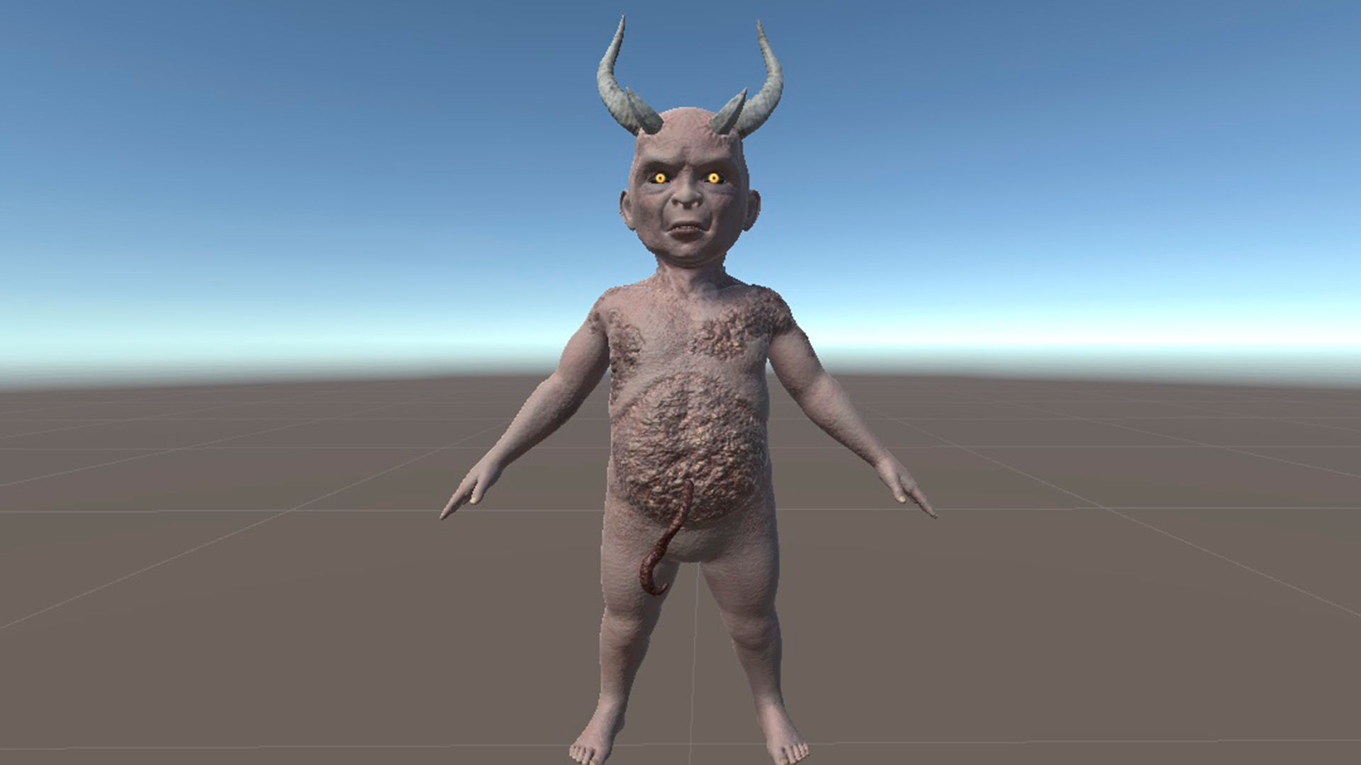 The Cursed child game character for Horror and Fantasy games Low-poly 3D model_19