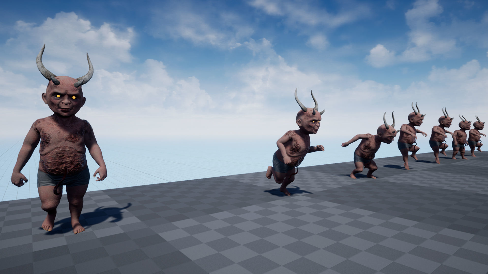 The Cursed child game character for Horror and Fantasy games Low-poly 3D model_18