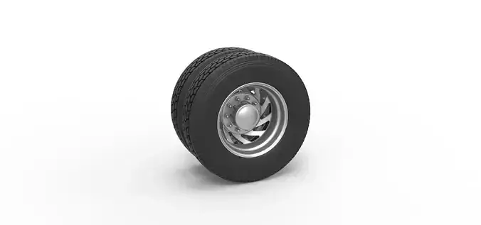 Rear custom wheel of semi truck Version 24 Scale 1 to 25