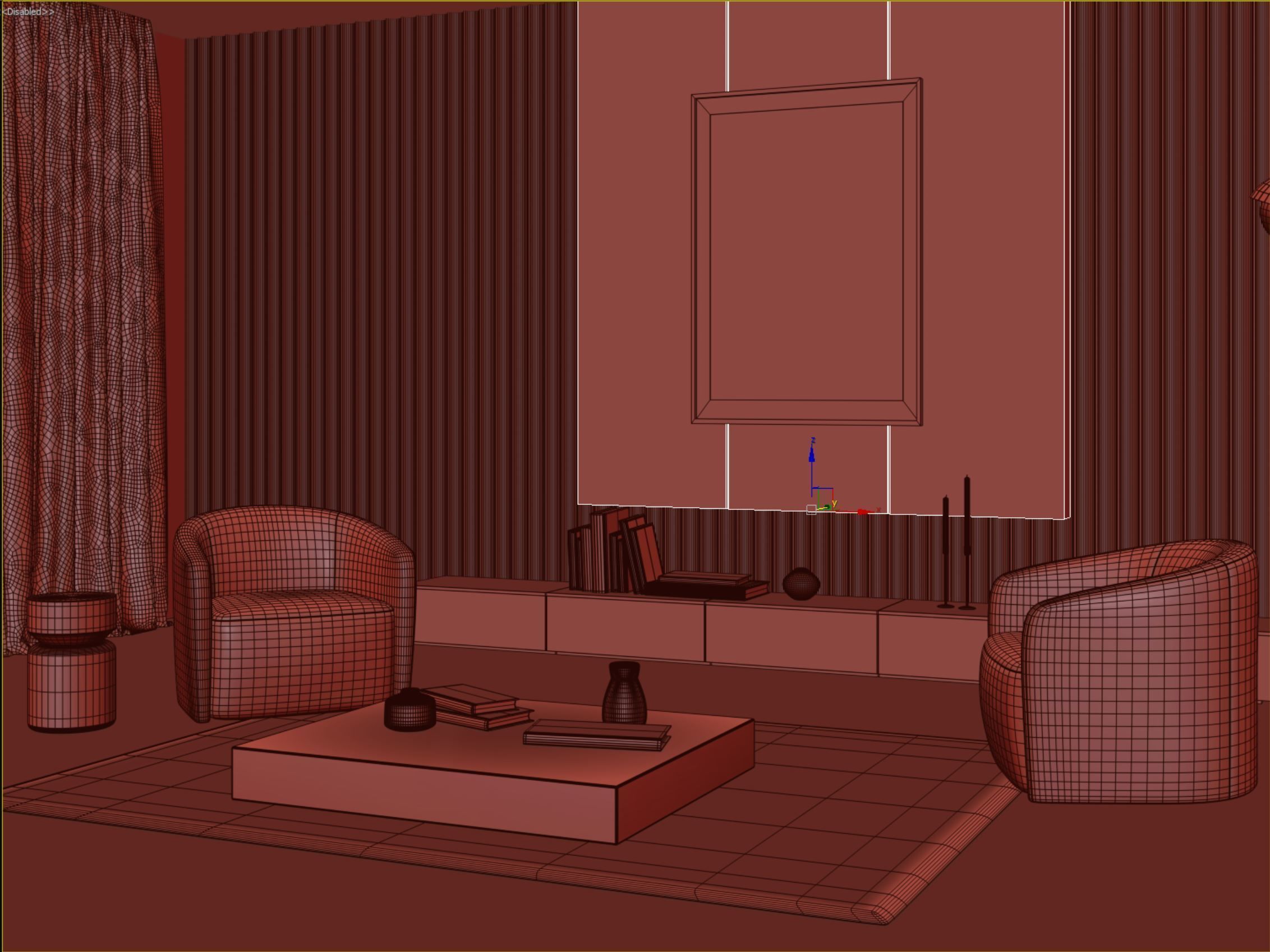 interior living room scene 13 3D model_9