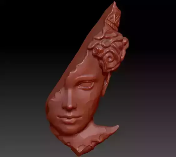 Woman Head Sculpture OBJ