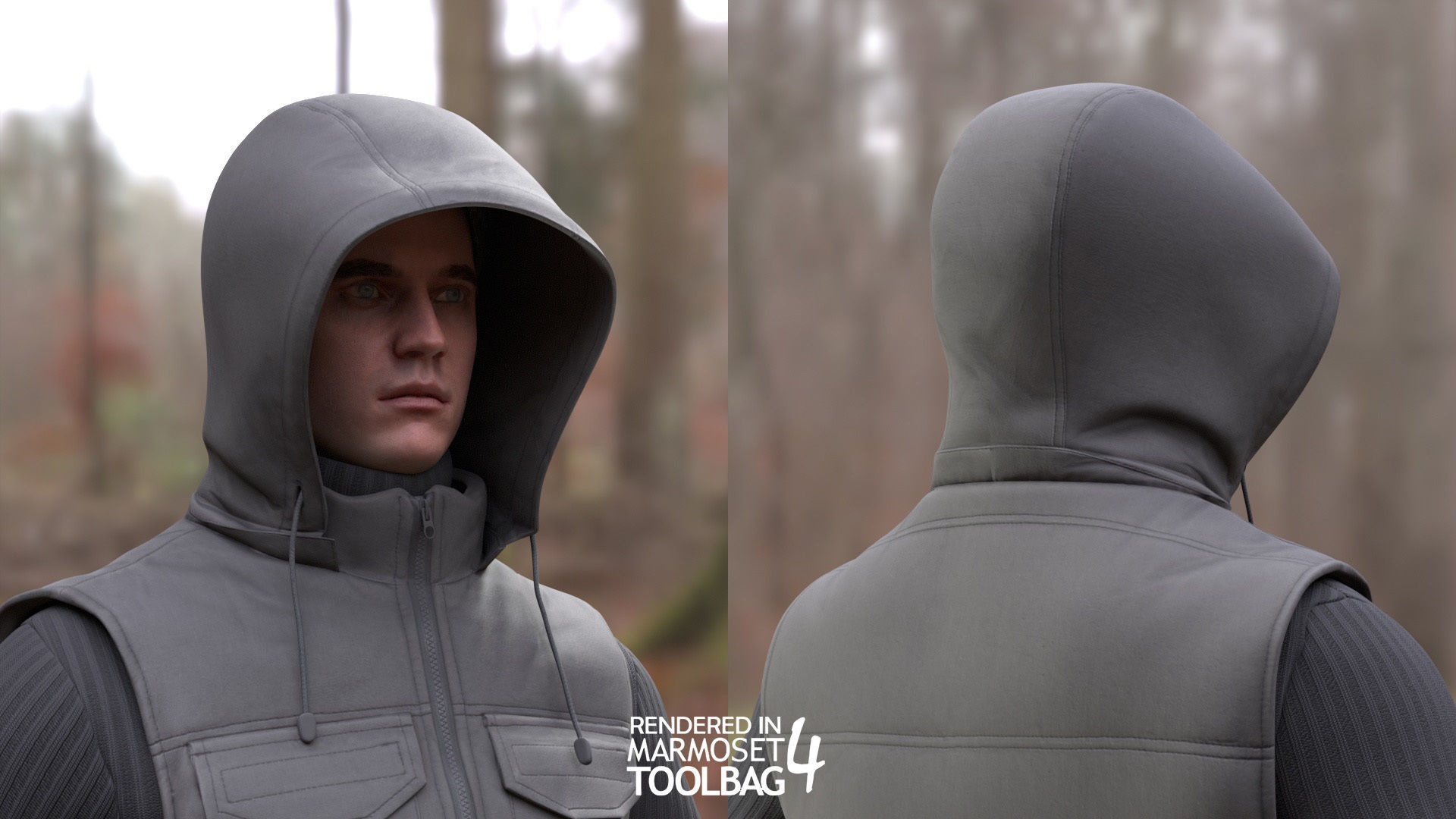 Man - Autumn Outfit 5 - Modular - Rigged Low-poly 3D model_9