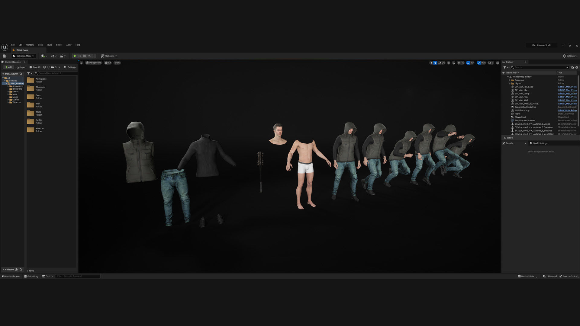 Man - Autumn Outfit 5 - Modular - Rigged Low-poly 3D model_5