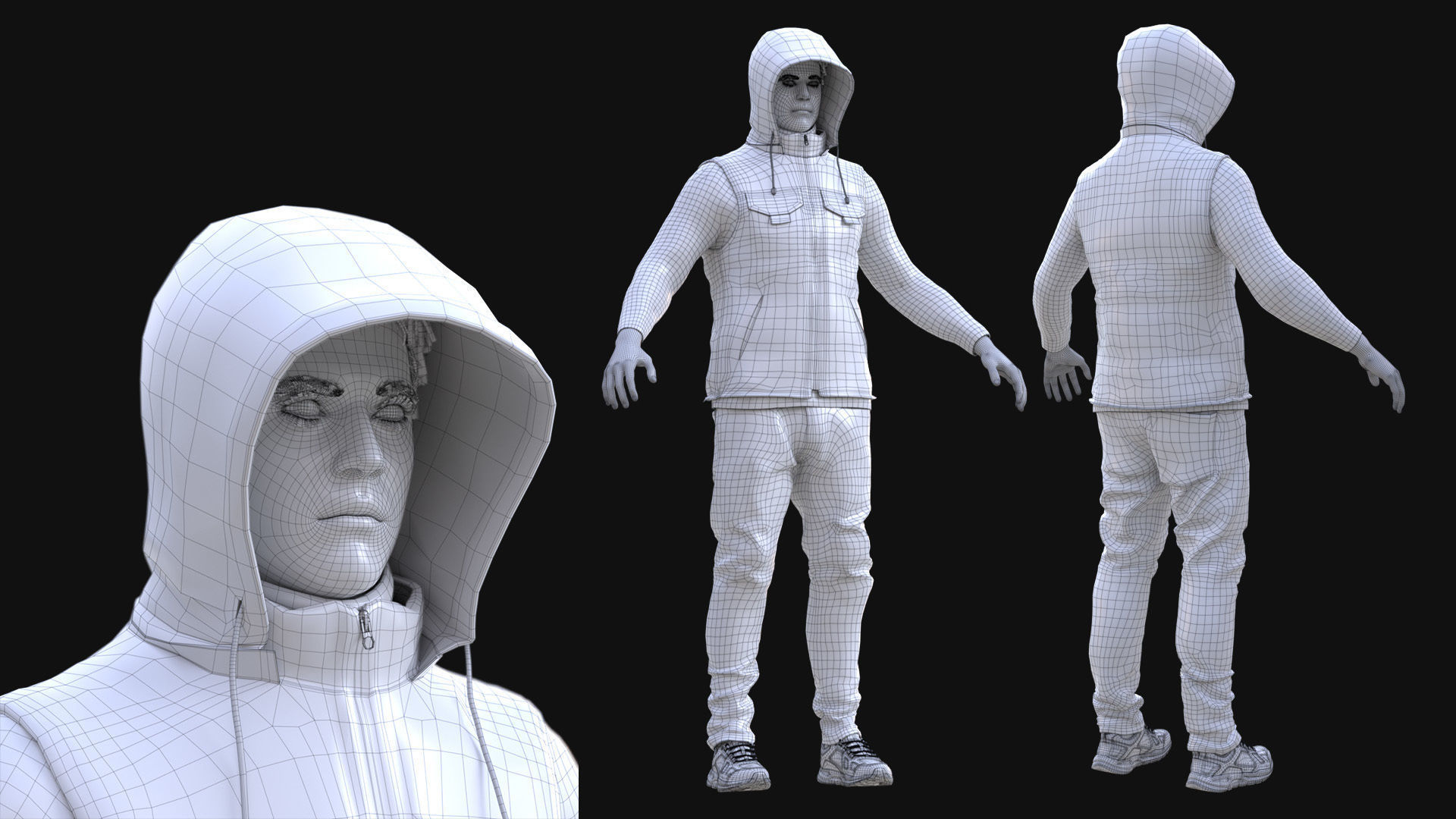 Man - Autumn Outfit 5 - Modular - Rigged Low-poly 3D model_18