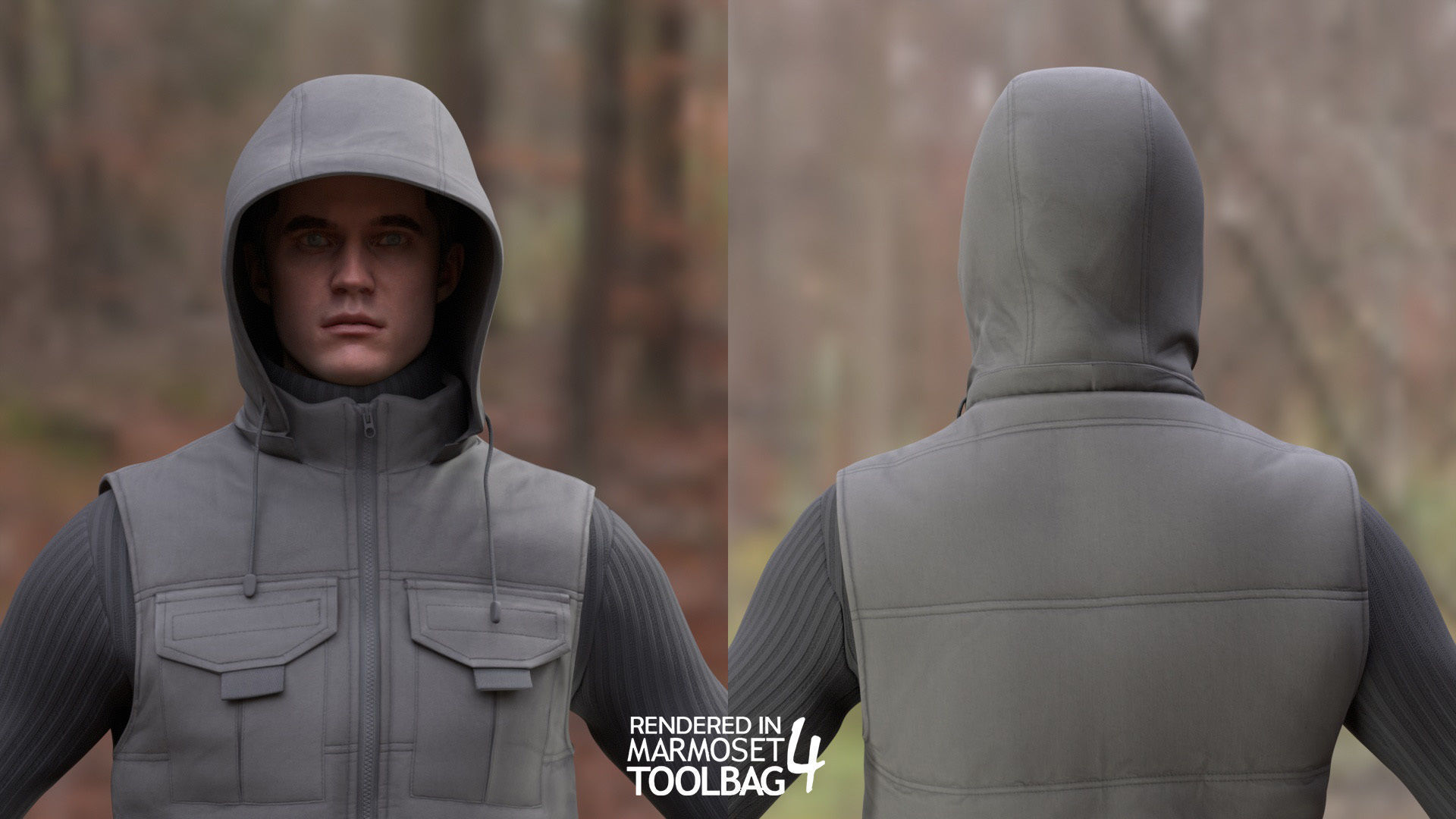 Man - Autumn Outfit 5 - Modular - Rigged Low-poly 3D model_11