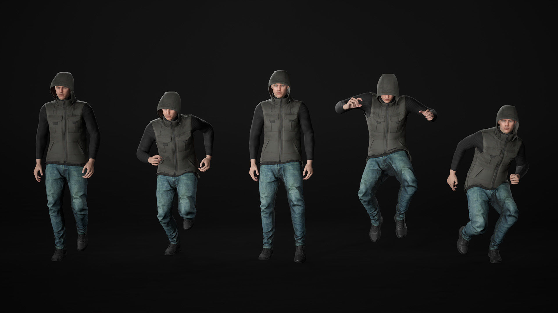 Man - Autumn Outfit 5 - Modular - Rigged Low-poly 3D model_19