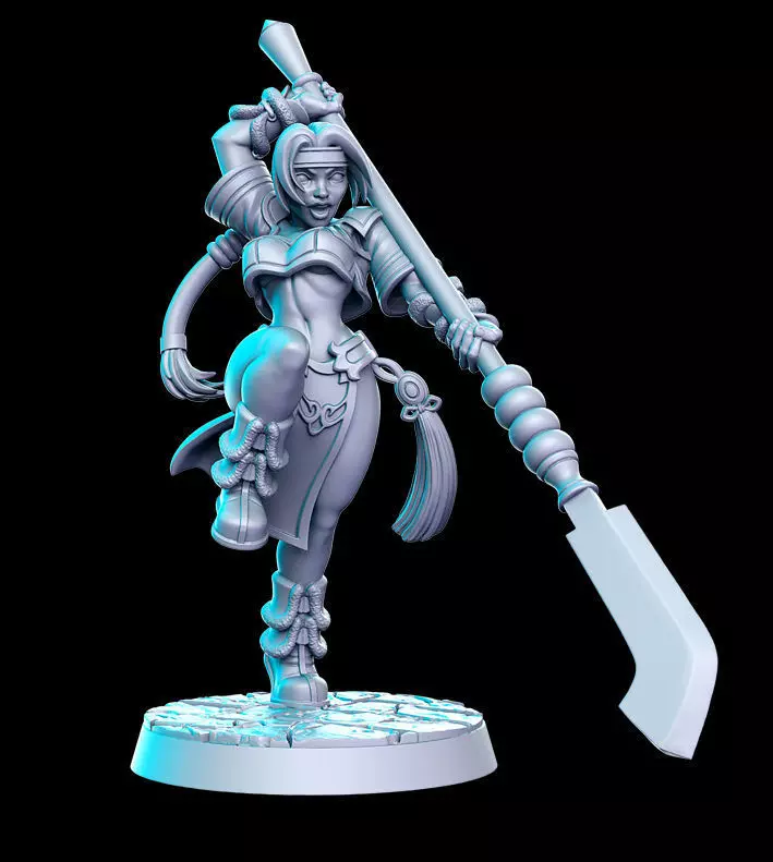 Seung Mi-na Soul Calibur Blade PS game 32mm Pre-supported 3D print model_0