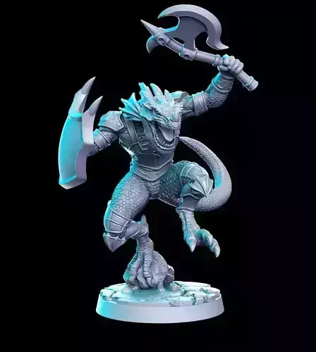 Lizardman Soul Calibur Blade PS game 32mm Pre-supported 3D print model
