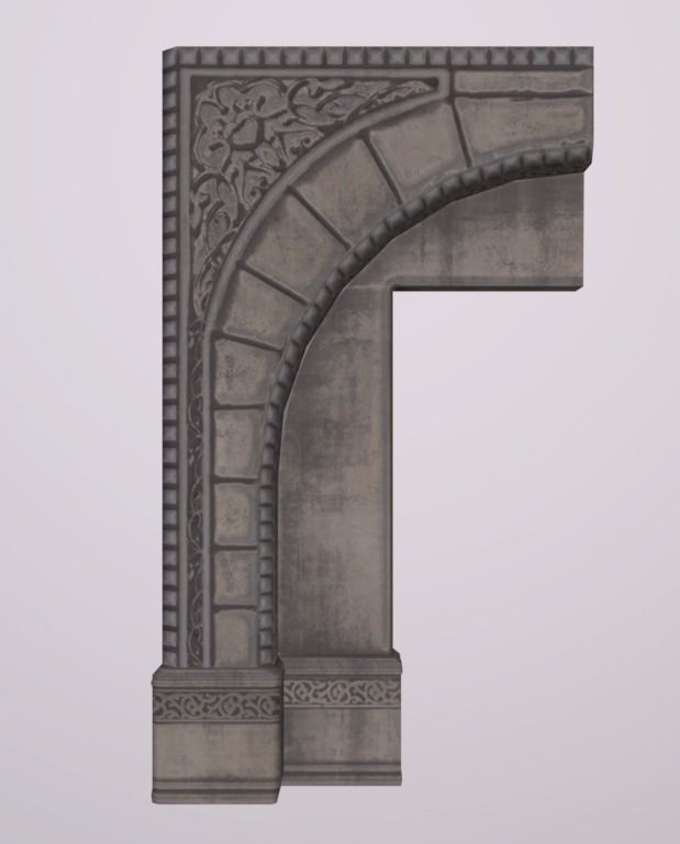 Groundfloor CornerArchShop Low-poly 3D model_3