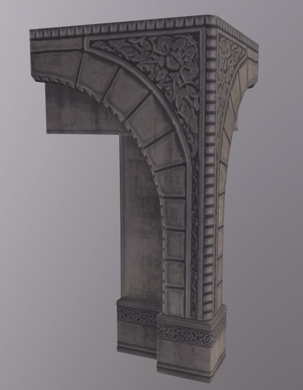 Groundfloor CornerArchShop Low-poly 3D model_2