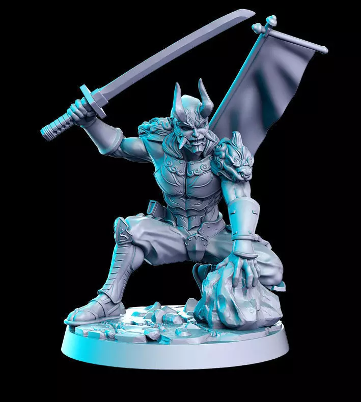 Yoshimitsu Soul Calibur Blade PS game 32mm Pre-supported 3D print model_0