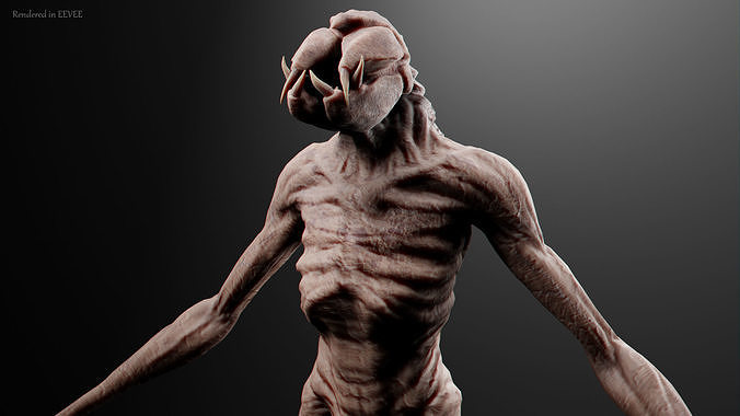 Mutant S game character Low-poly 3D model