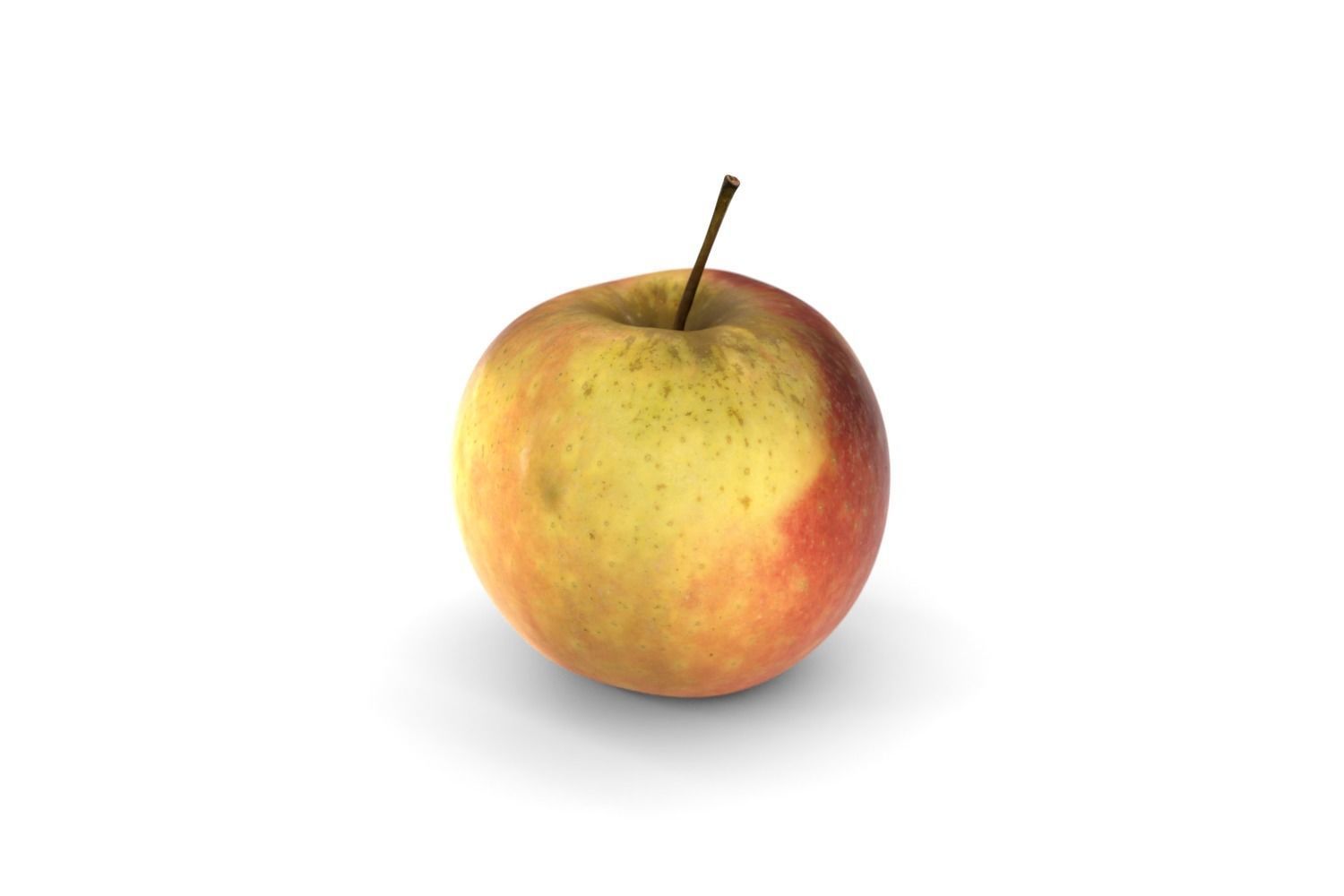 Bicolor Apple Photoscan Mid Poly Free low-poly 3D model_1