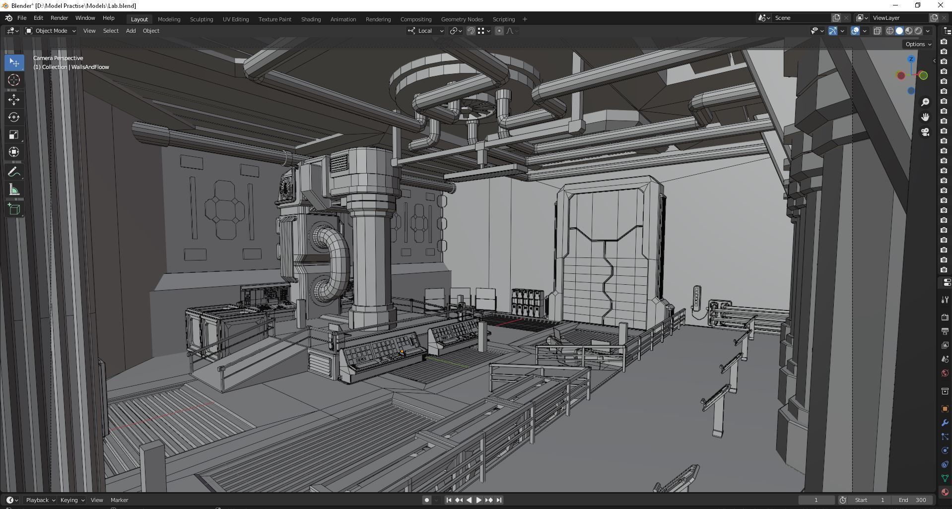 Sci-Fi Lab Low-poly 3D model_4