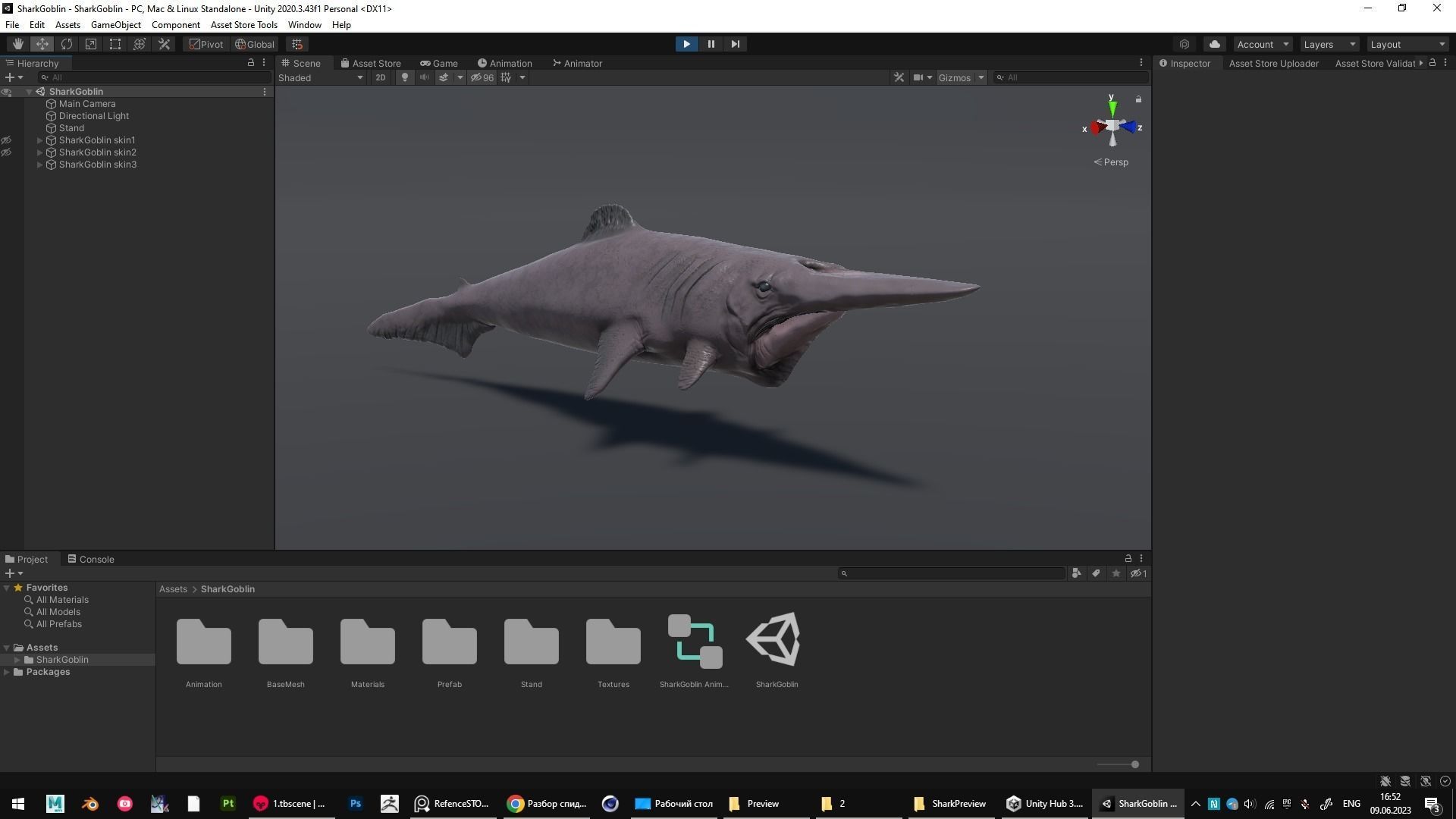 The Shark Goblin - fish - Ocean predator - Fish 3d model 9 Low-poly 3D model_16