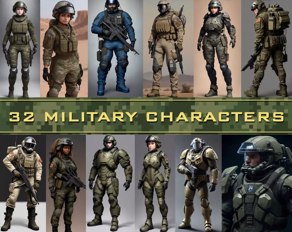 32 Military Characters Texture_0
