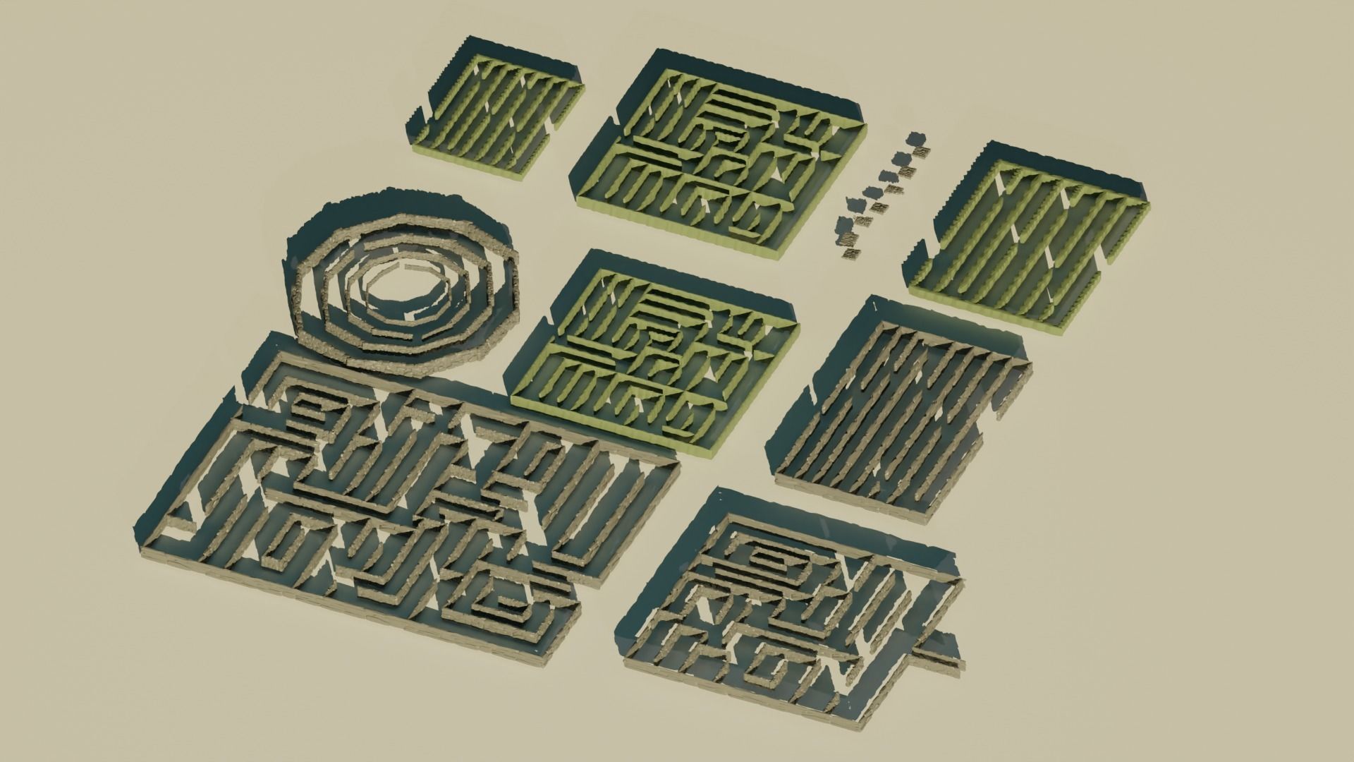 Low Poly Mazes Low-poly 3D model_4