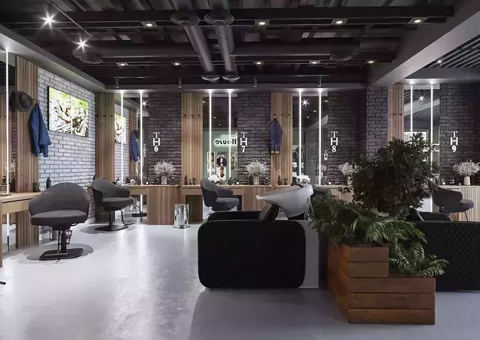 Barber shop interior  3D model