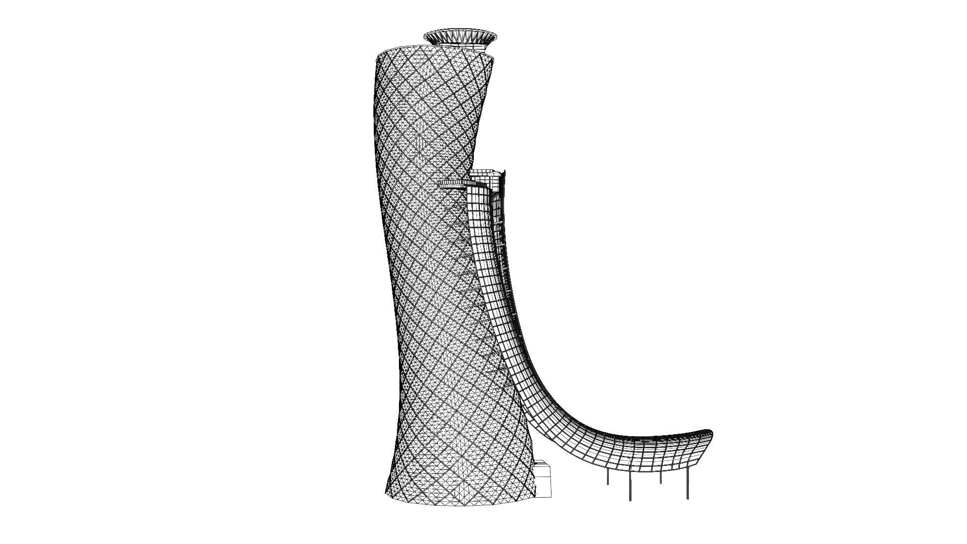 Abu Dhabi Capital Gate 3D model_6