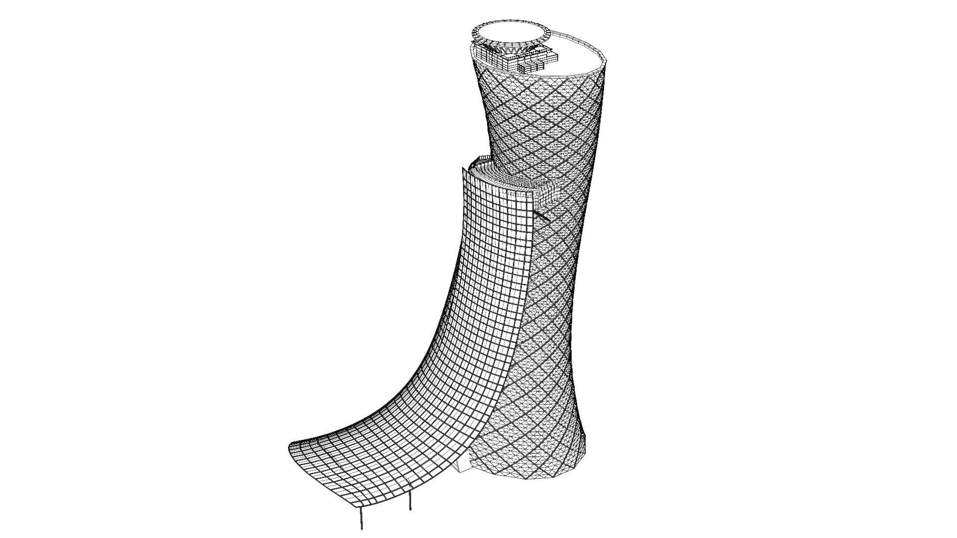 Abu Dhabi Capital Gate 3D model_7
