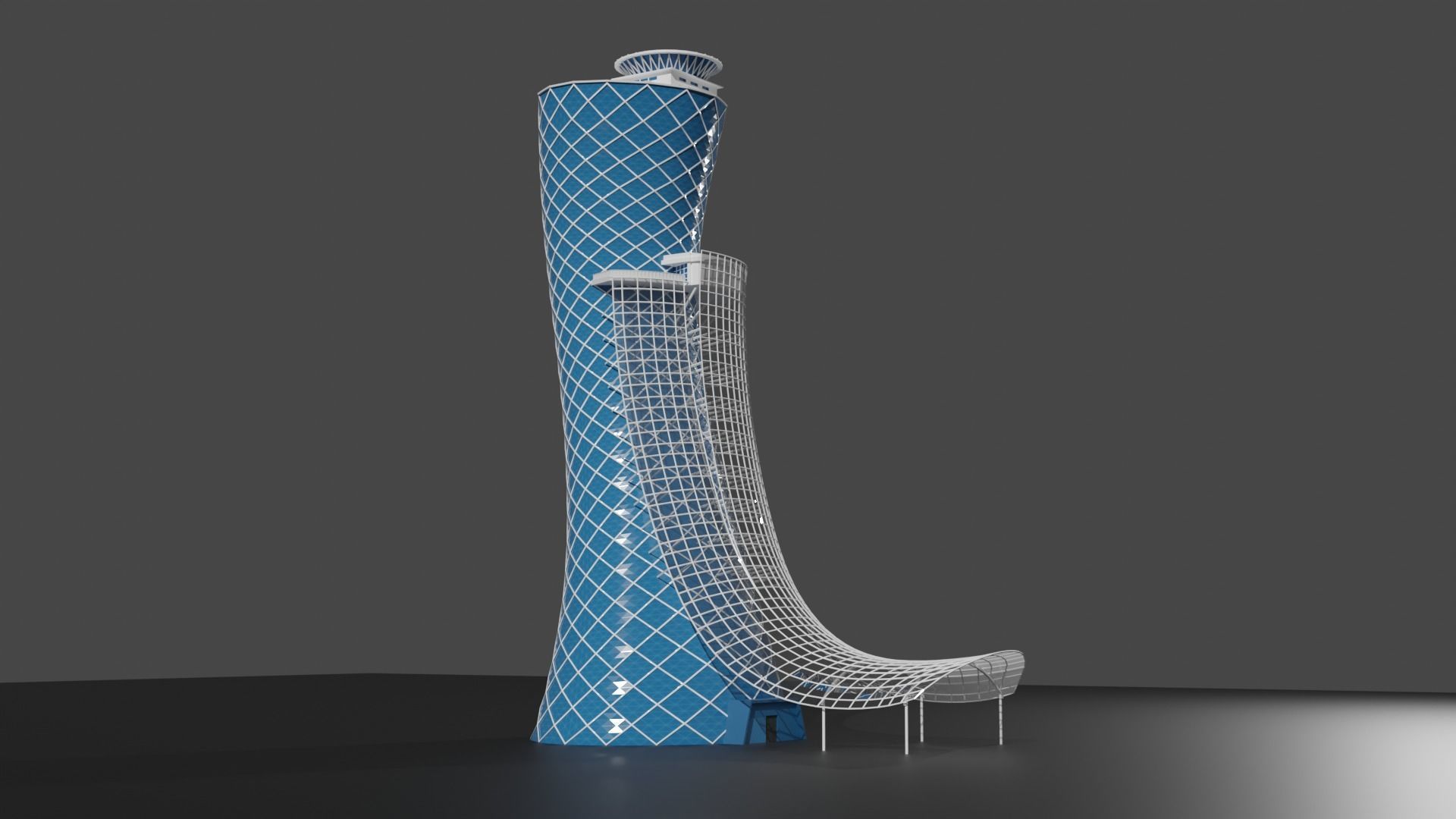 Abu Dhabi Capital Gate 3D model_2