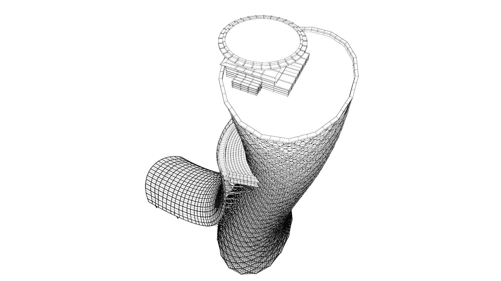 Abu Dhabi Capital Gate 3D model_5