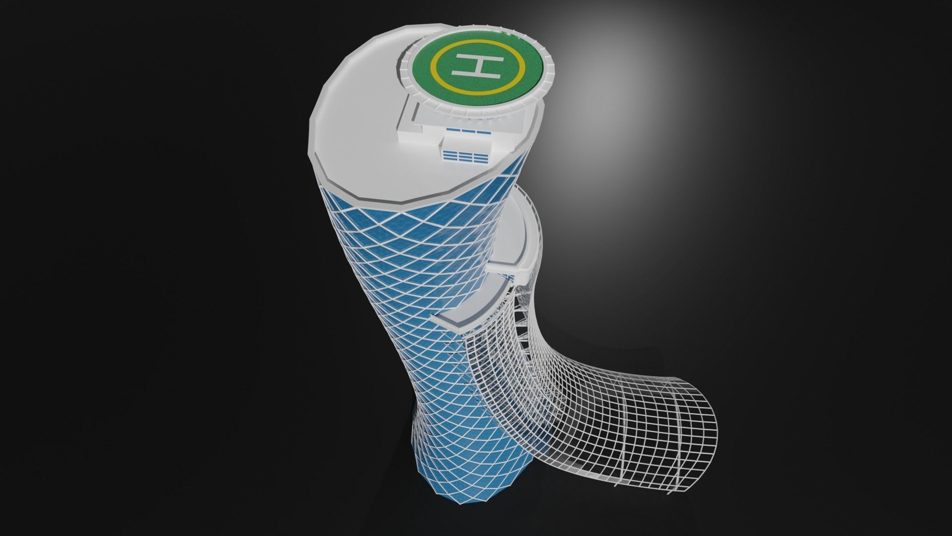 Abu Dhabi Capital Gate 3D model_4