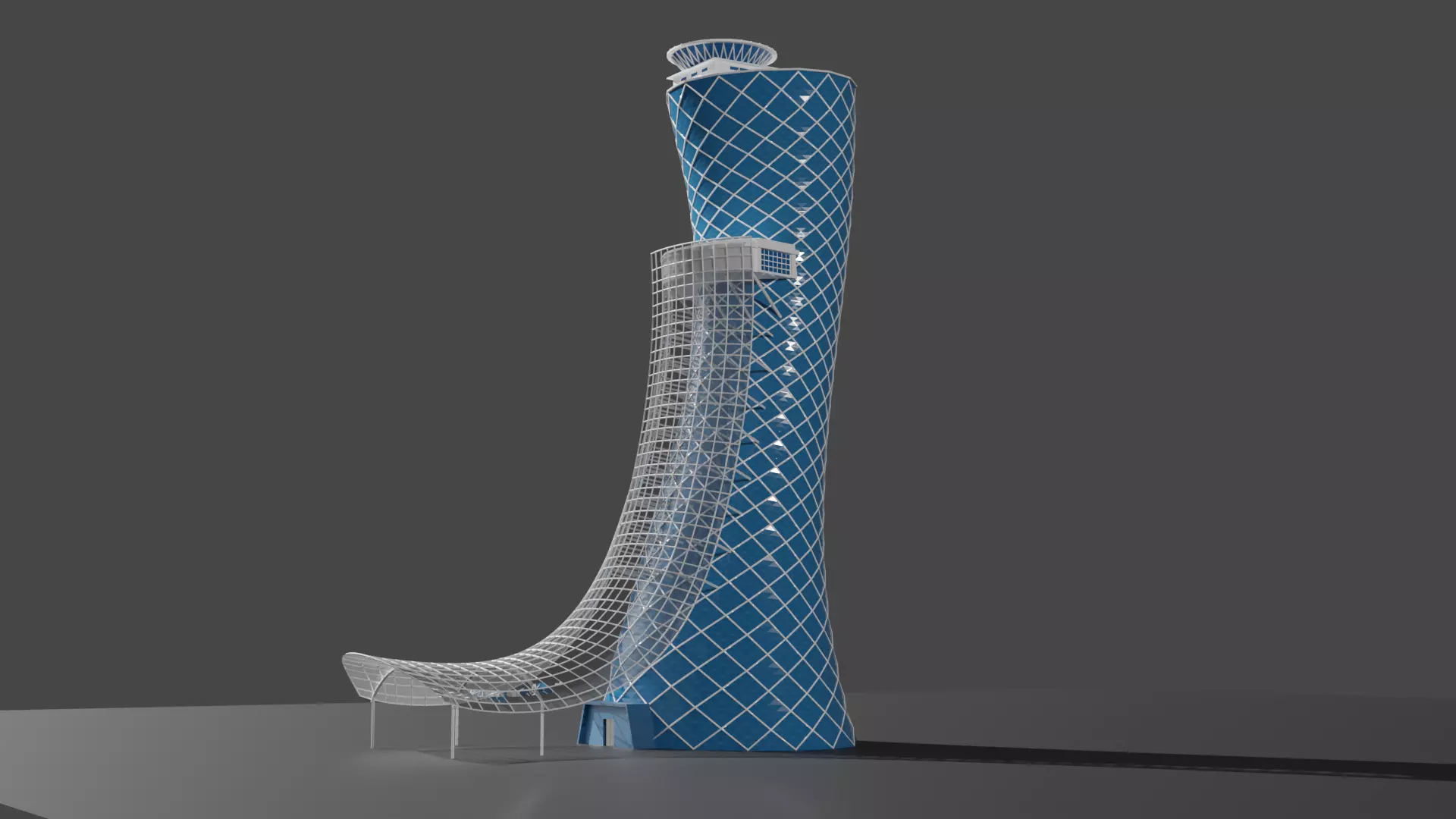 Abu Dhabi Capital Gate 3D model_0