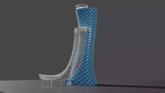 Abu Dhabi Capital Gate 3D model