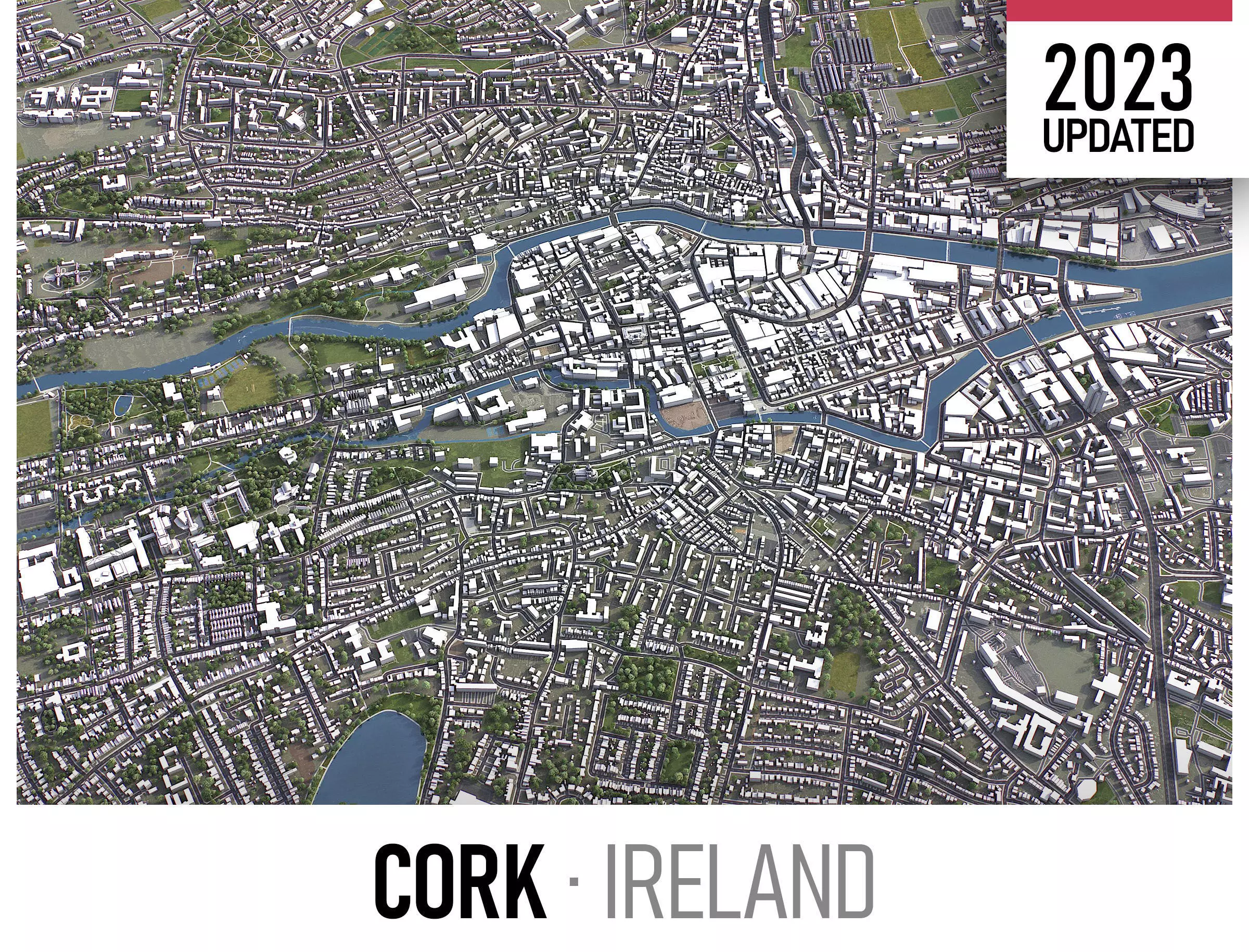 Cork - Ireland Low-poly 3D model