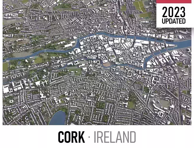 Cork - Ireland Low-poly 3D model