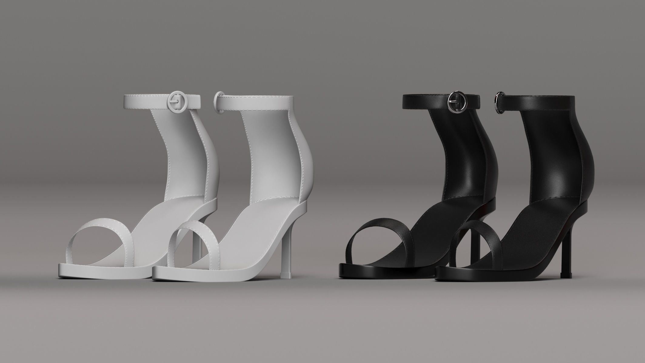 Pack of different Shoes for women character 3D print model_5