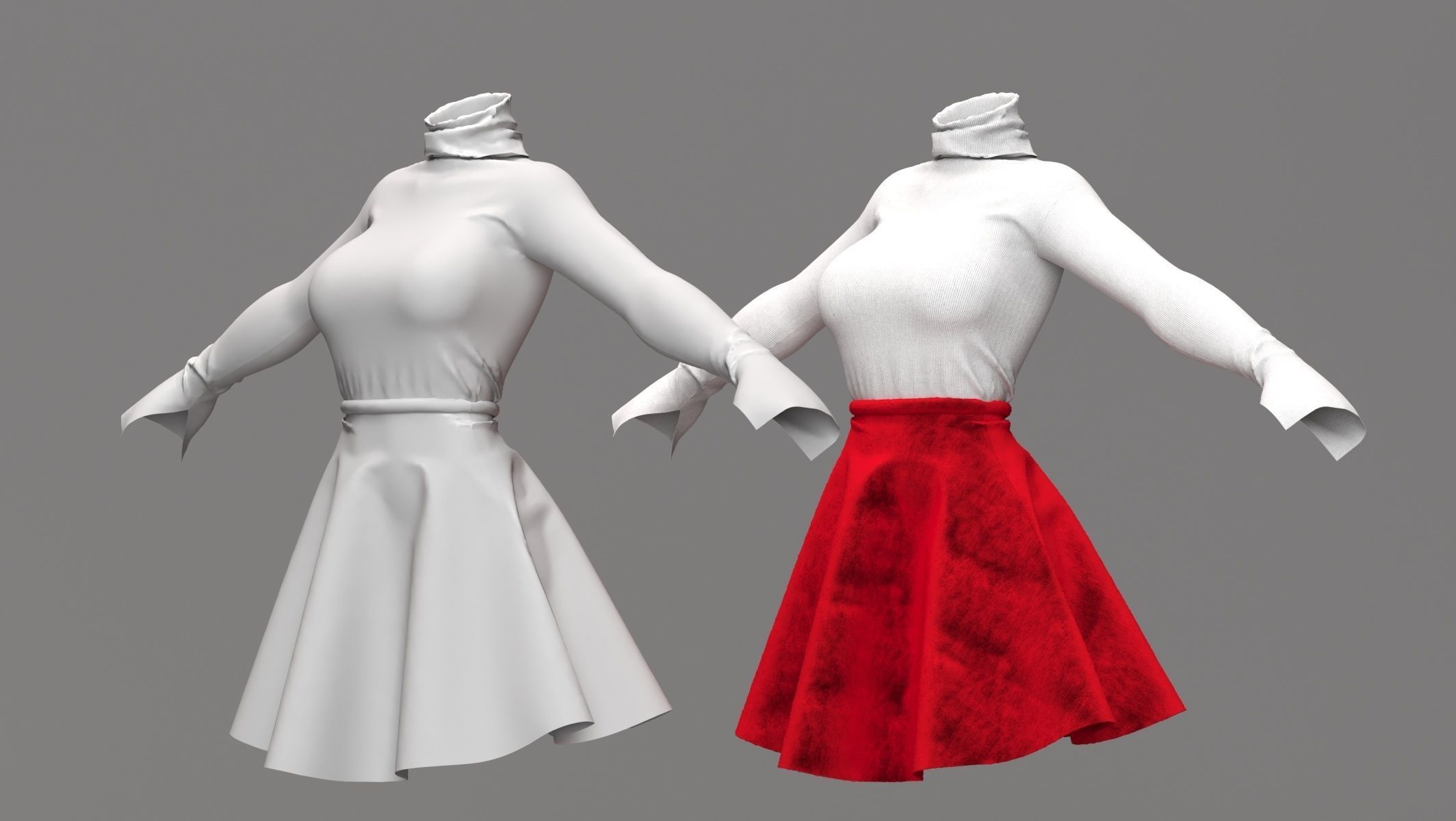 Pack of different Shoes for women character 3D print model_2