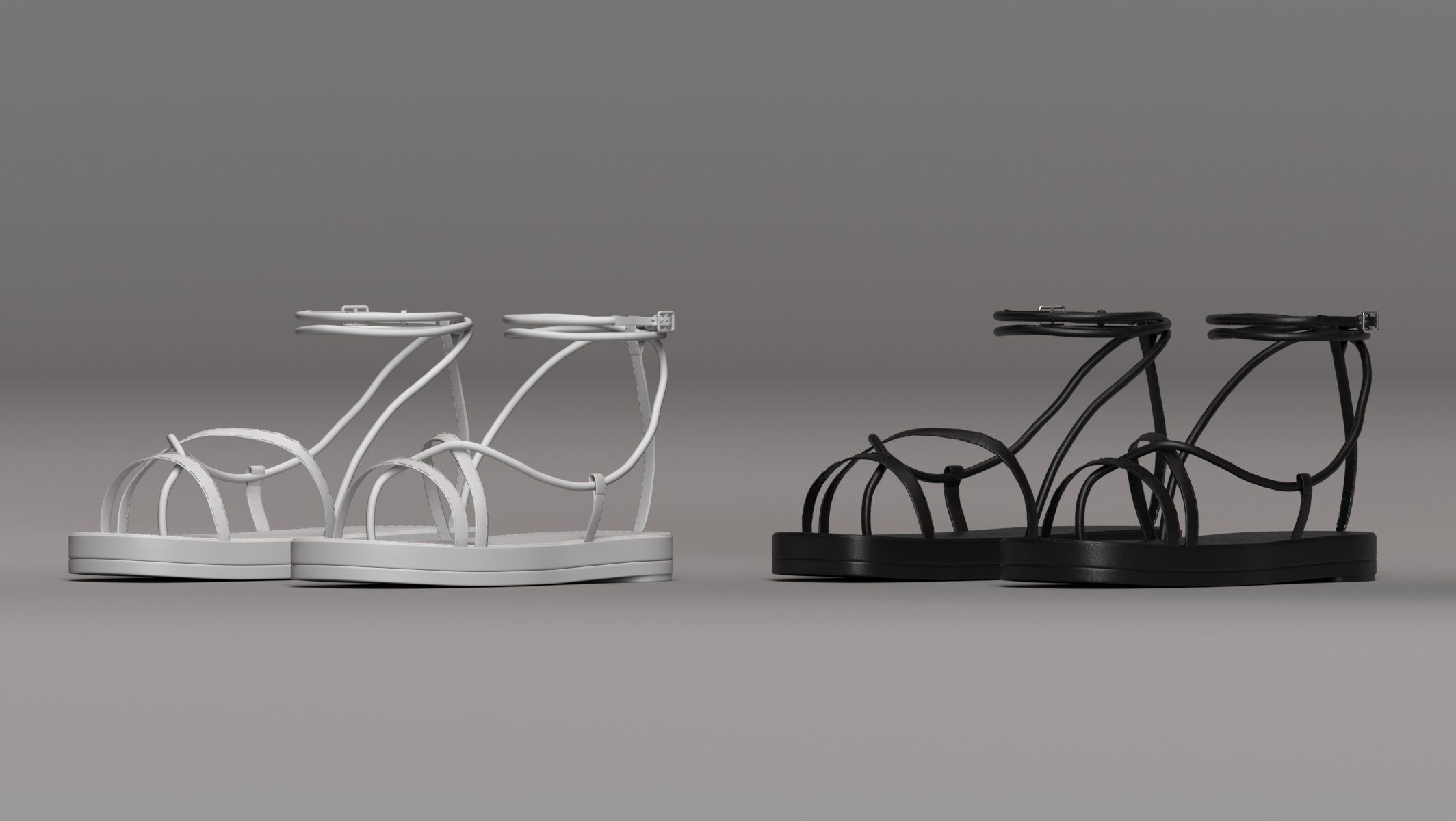 Pack of different Shoes for women character 3D print model_6