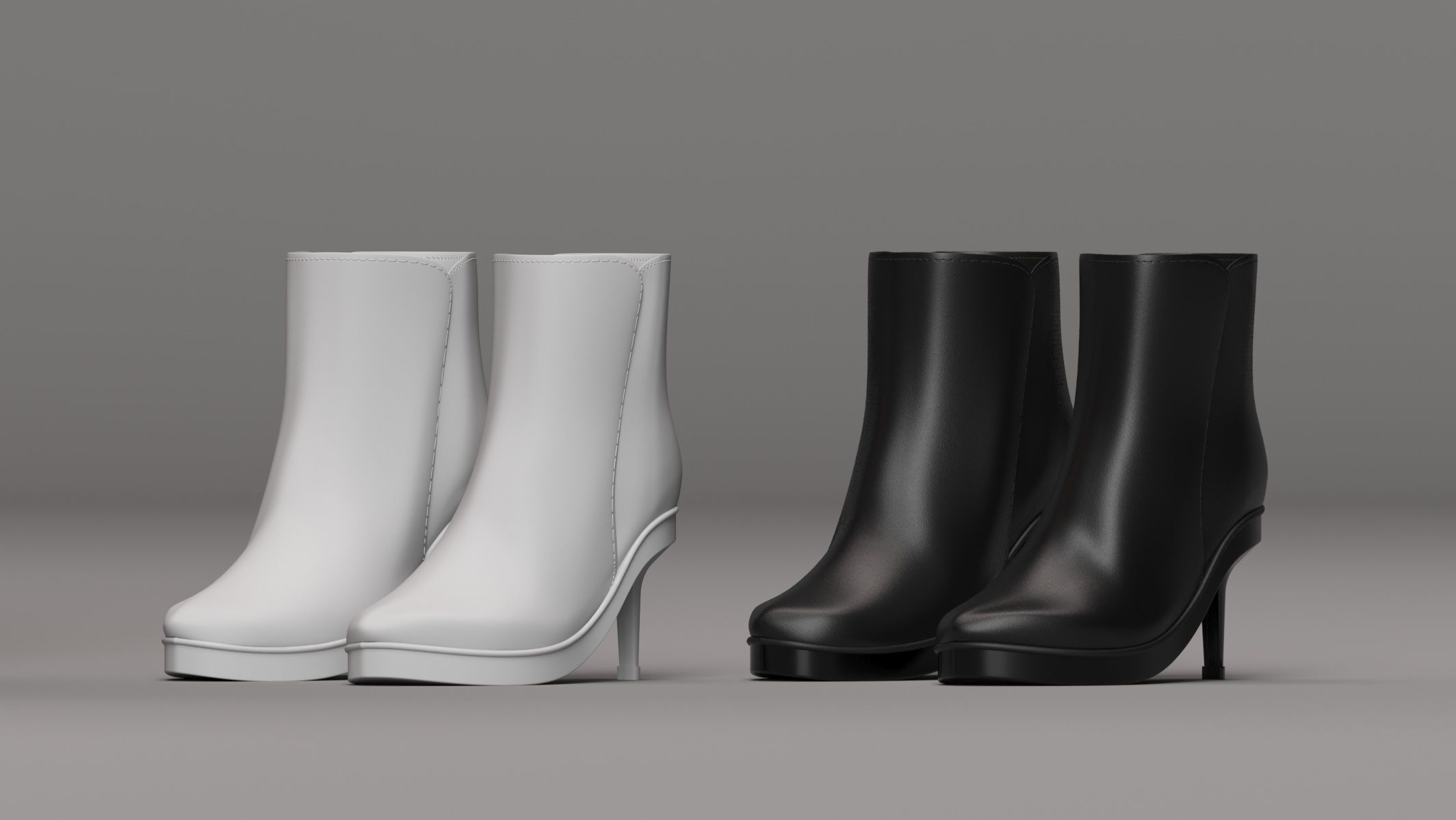 Pack of different Shoes for women character 3D print model_3